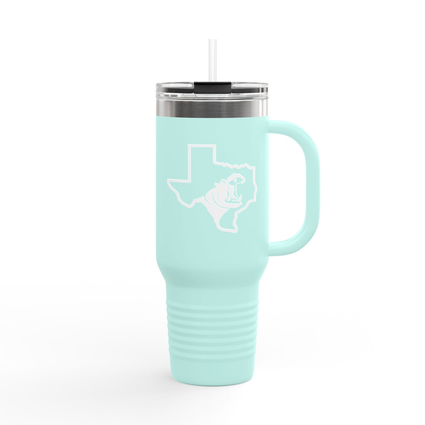 Hippo Texas 40oz Insulated Travel Mug- Hutto, Texas Tumbler