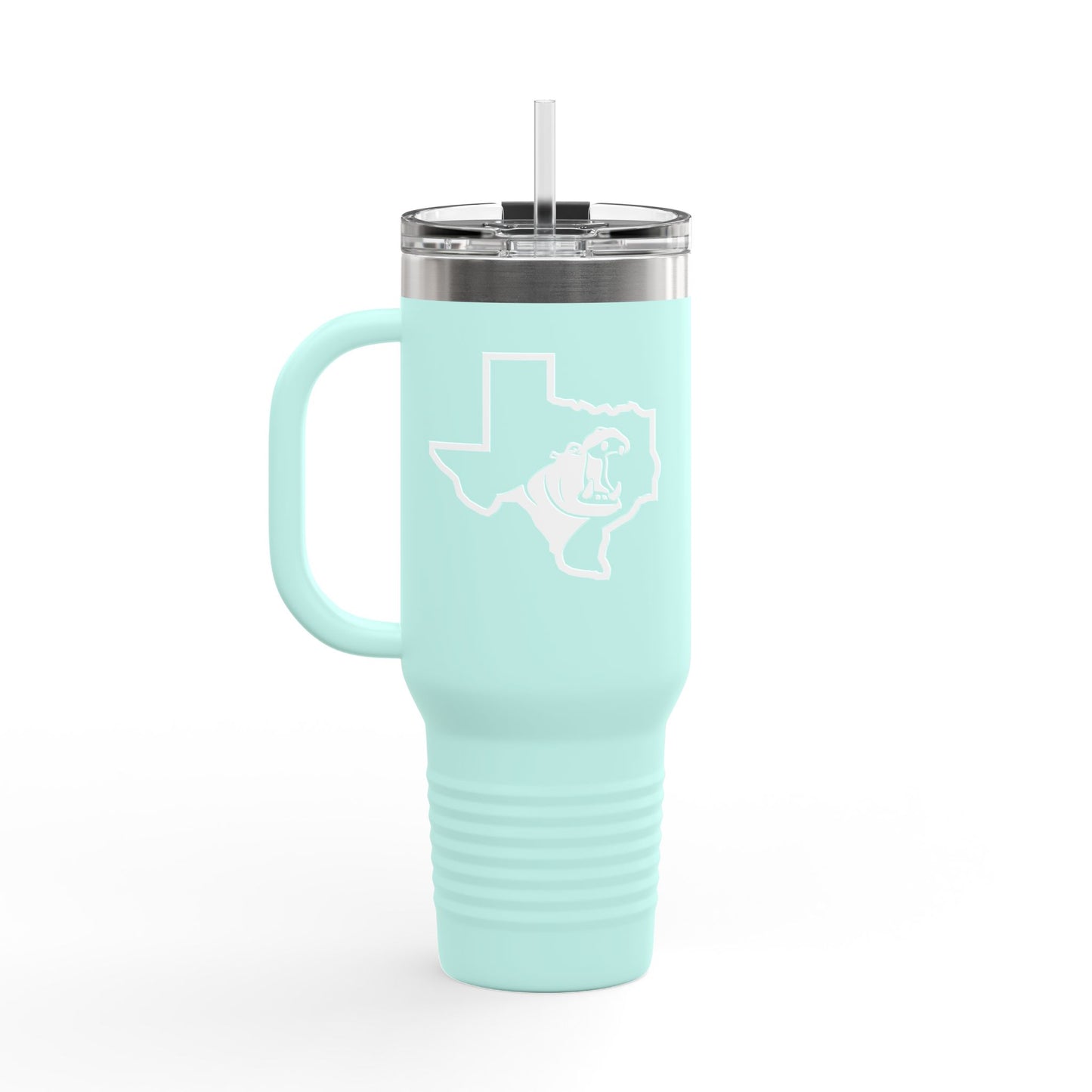 Hippo Texas 40oz Insulated Travel Mug- Hutto, Texas Tumbler