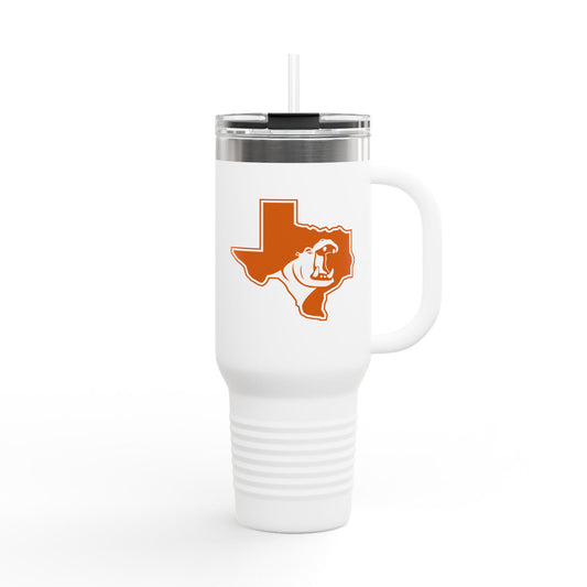 Hippo Texas 40oz Insulated Travel Mug- Hutto, Texas Tumbler