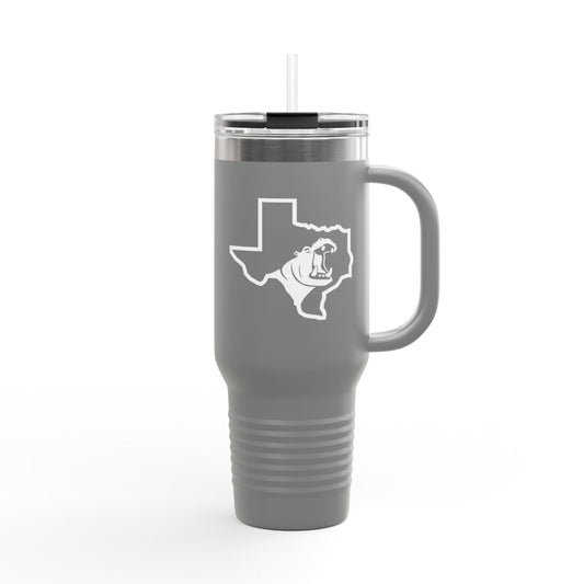 Hippo Texas 40oz Insulated Travel Mug- Hutto, Texas Tumbler